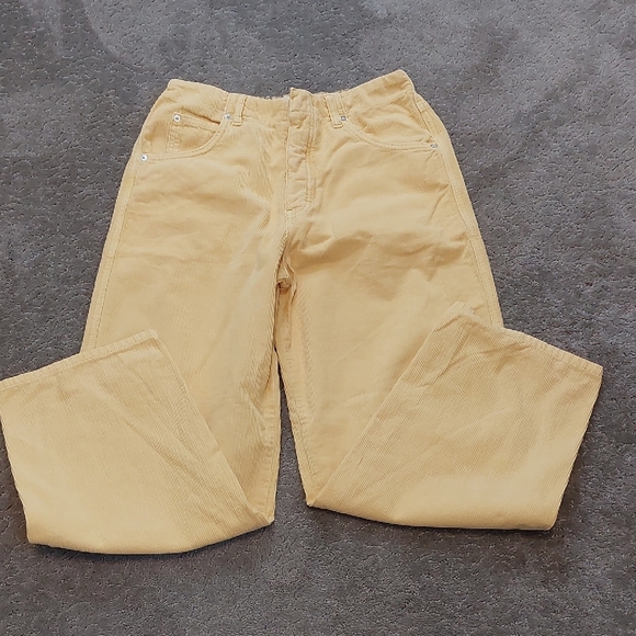 We The Free Yellow Martha Slouchy Corduroy Midrise Pants Size 26 - Picture 5 of 5